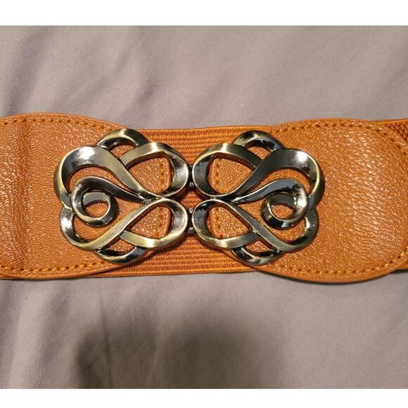 Wide Womens Fashion Belts Fancy Ladies Elastic Stretch Black Red Beige Brown Set